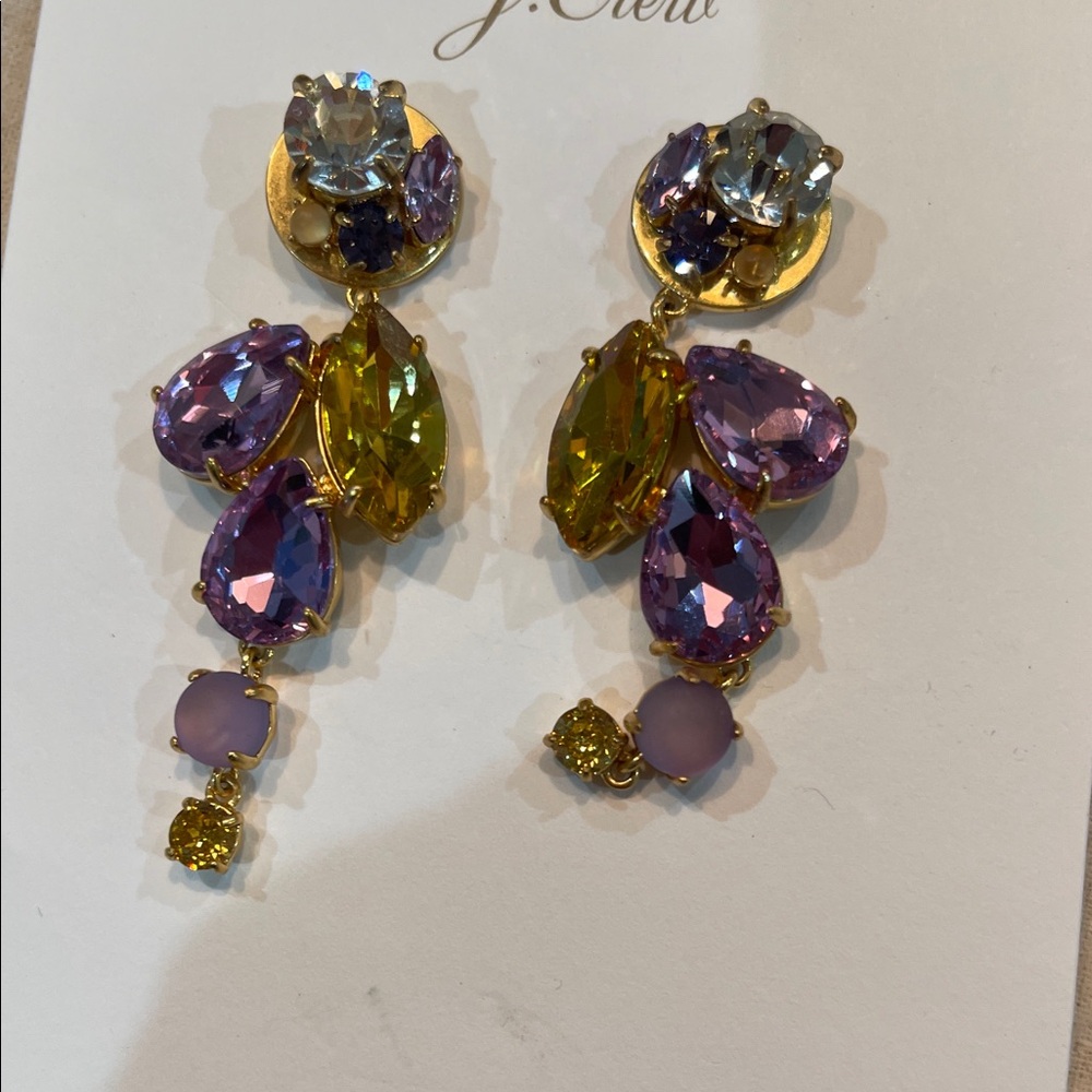 J. Crew Gold and Lavender Drop Earrings - Picture 4 of 4